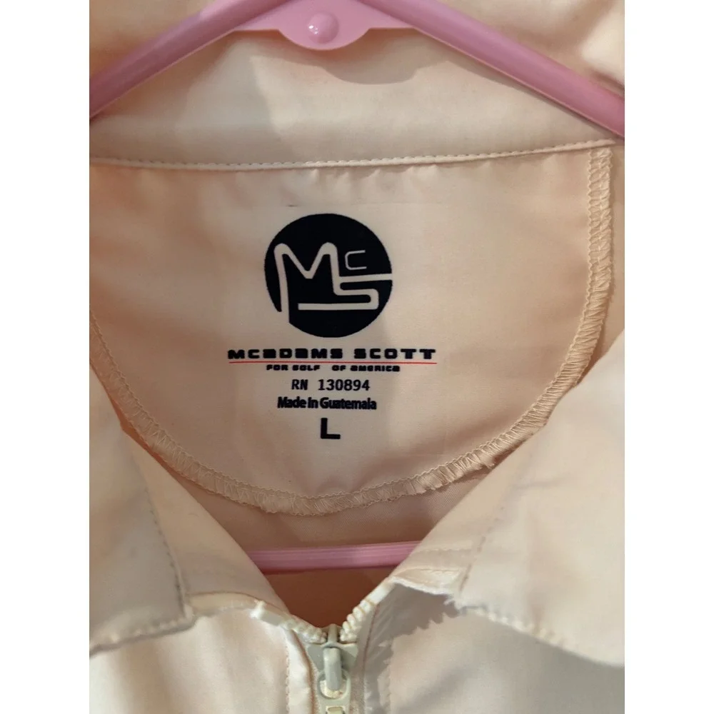 McAdams Scott Mens Golf Vest Large Yellow Full Zip Mock Neck Lightweight NWT - Picture 2 of 4